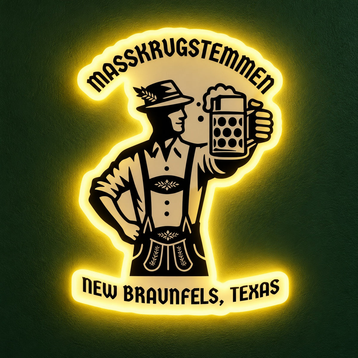 Bavarian Man Raising Beer LED Neon Sign - product hero