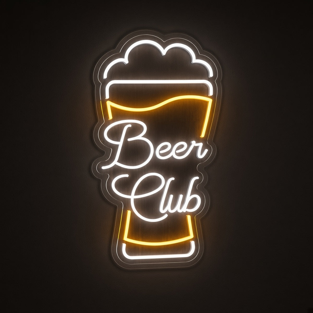 Beer Club in Pint Glass with Foam for Bar Pub Home LED Neon Sign - product hero