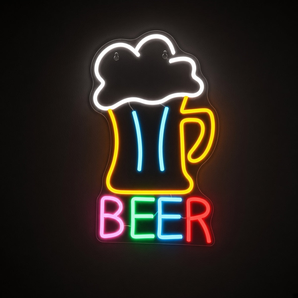 Beer Mug Foamy Pint Rainbow Letters for Pub Garage LED Neon Sign - product hero