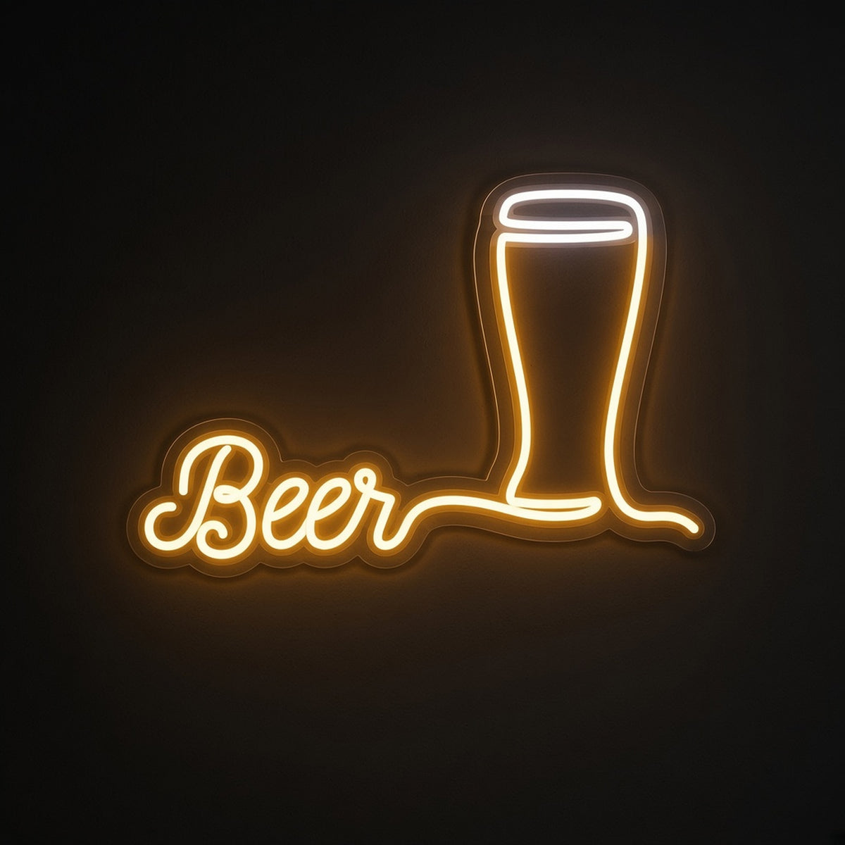 Beer with Pilsner Glass Warm for Bar Pub Home Bar LED Neon Sign - product hero