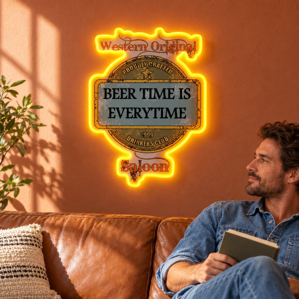 Beer Time Is Everytime LED Neon Sign - lifestyle view