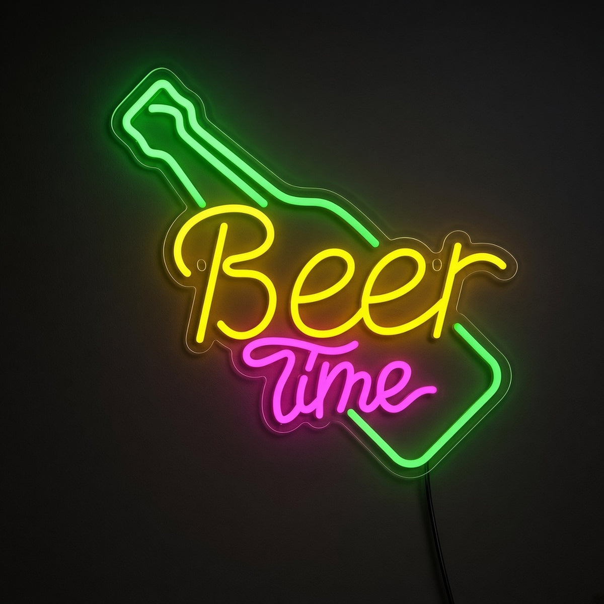 Beer Time Bottle for Home Bar Pub Man Cave LED Neon Sign - product hero