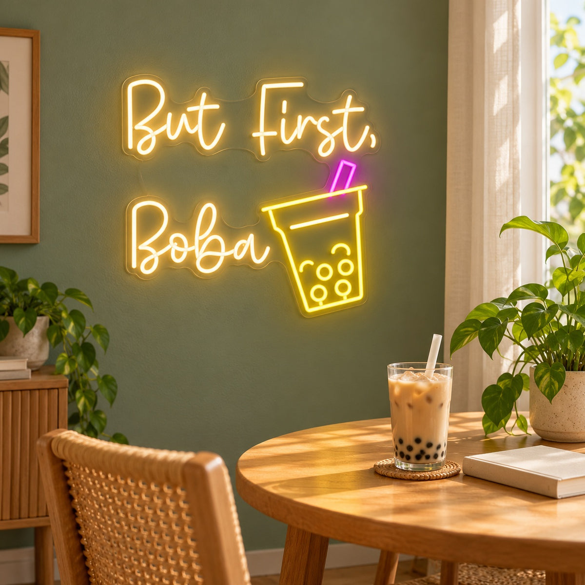 But First Boba LED Neon Sign - lifestyle view