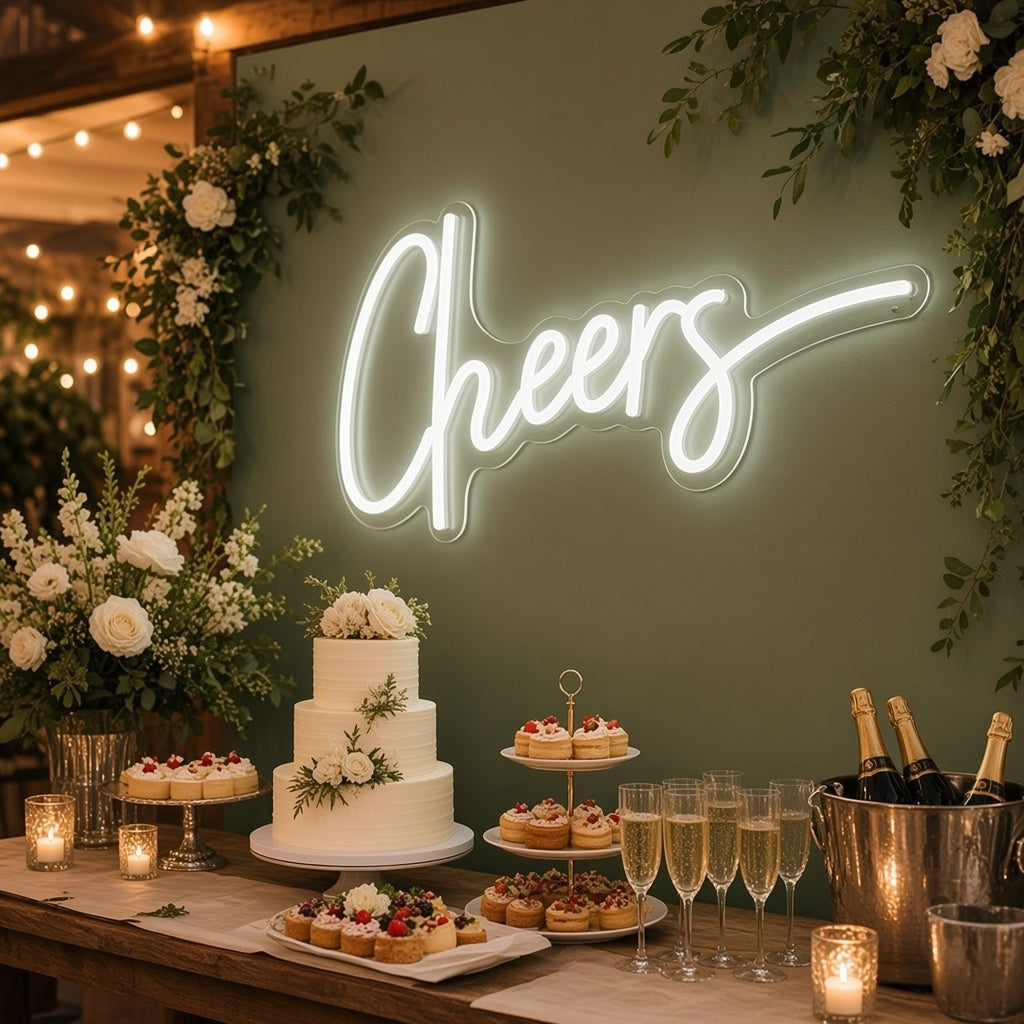 Cheers Wedding Decor LED Neon Sign - advertising view