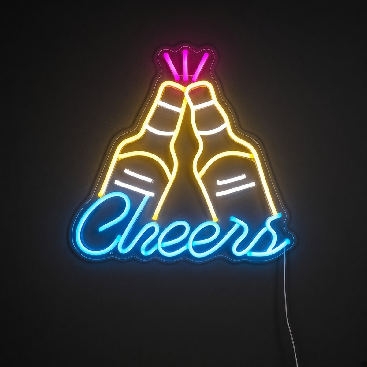 Cheers Clinking Beer Bottles for Man Cave Bar Wall LED Neon Sign - product hero