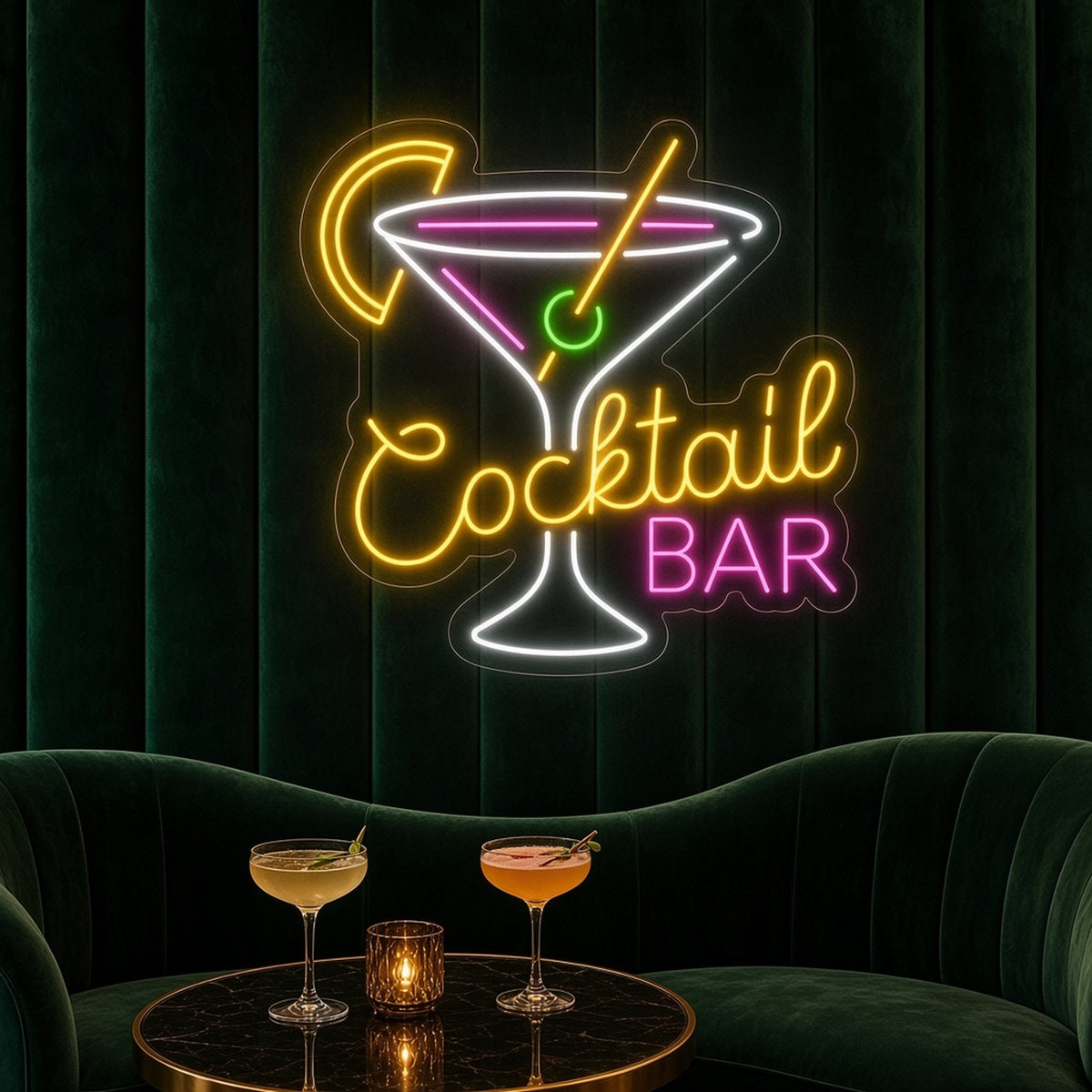 Cocktail Bar LED Neon Sign - advertising view