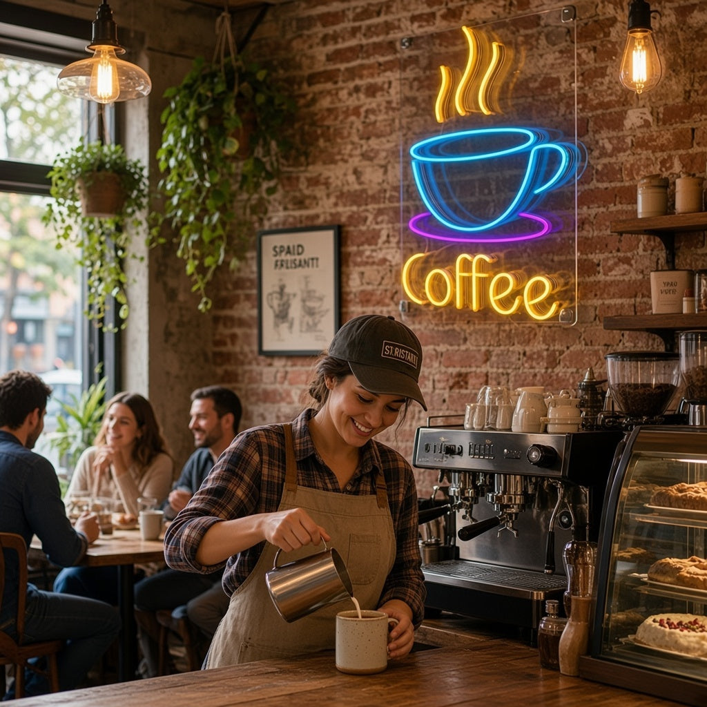 Coffee Remote Control LED Neon Sign - lifestyle view