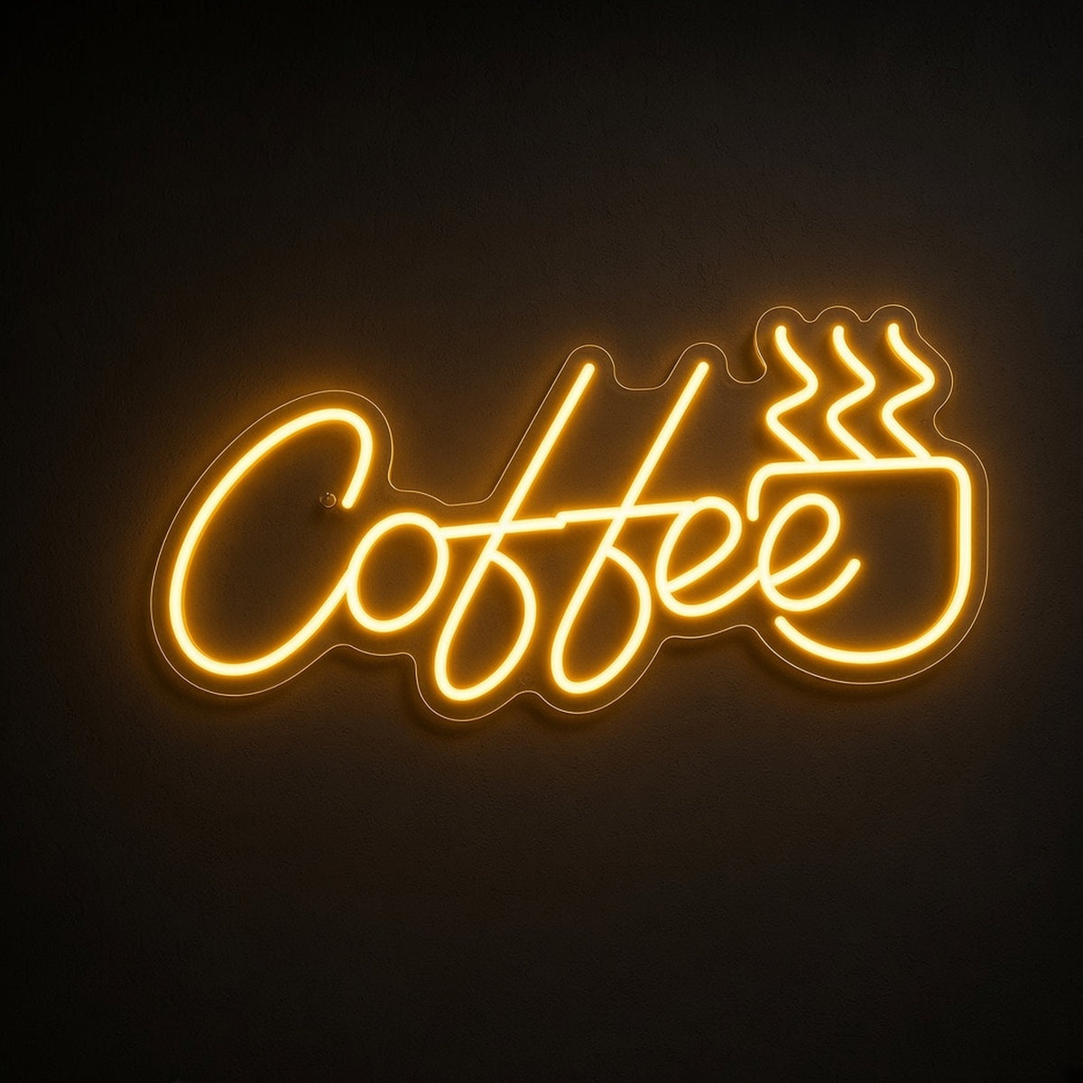 Coffee Golden Steaming Mug with Remote for Kitchen LED Neon Sign - product hero