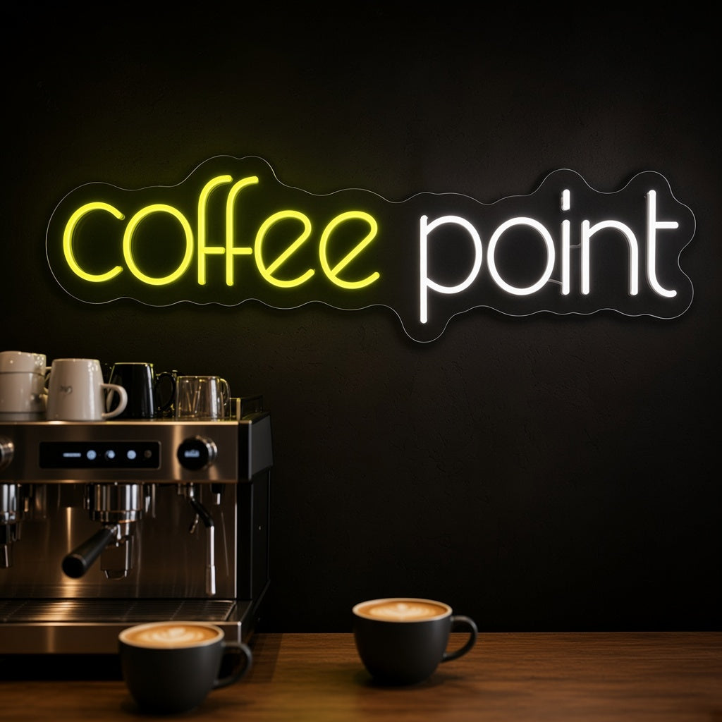 Coffee Point LED Neon Sign - advertising view
