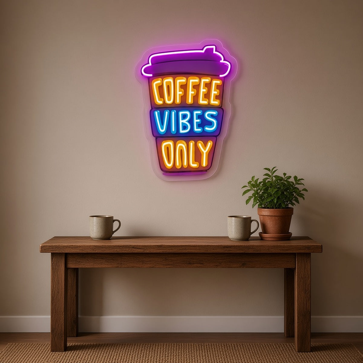 Coffee Vibes Only LED Neon Sign - lifestyle view