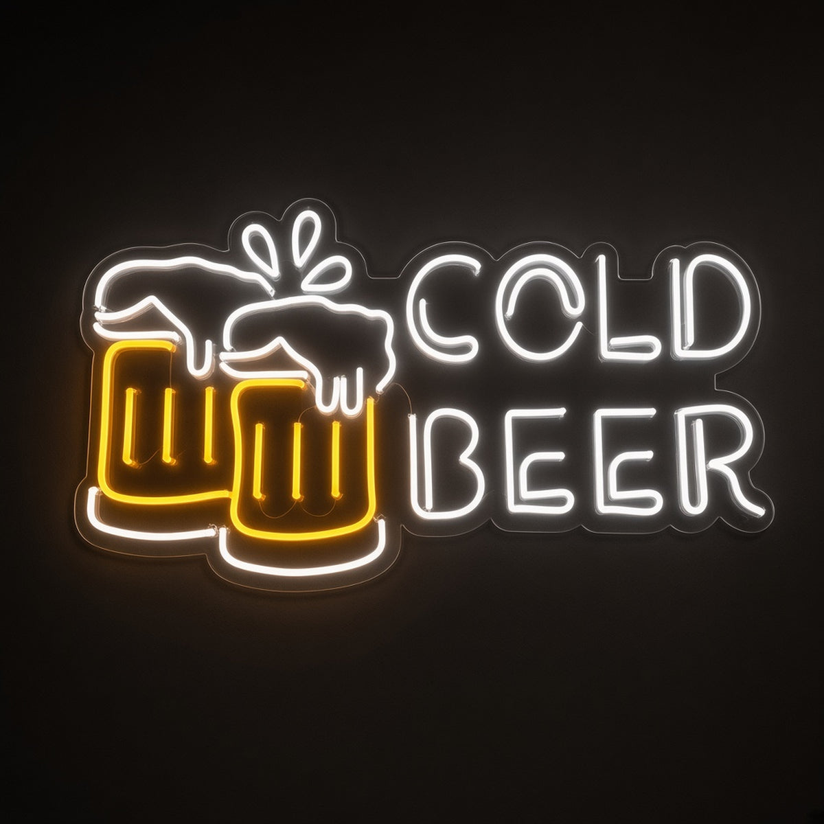 Cold Beer Letters Clinking Beer Mugs for Bar Man Cave LED Neon Sign - product hero