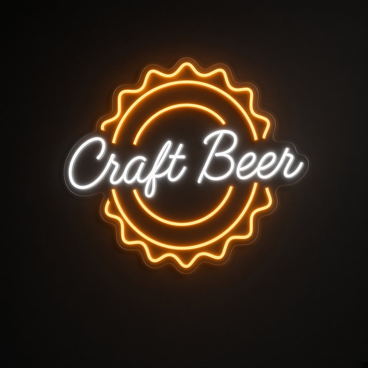 Craft Beer Bottle Cap Light for Pub Garage Man Cave LED Neon Sign - product hero