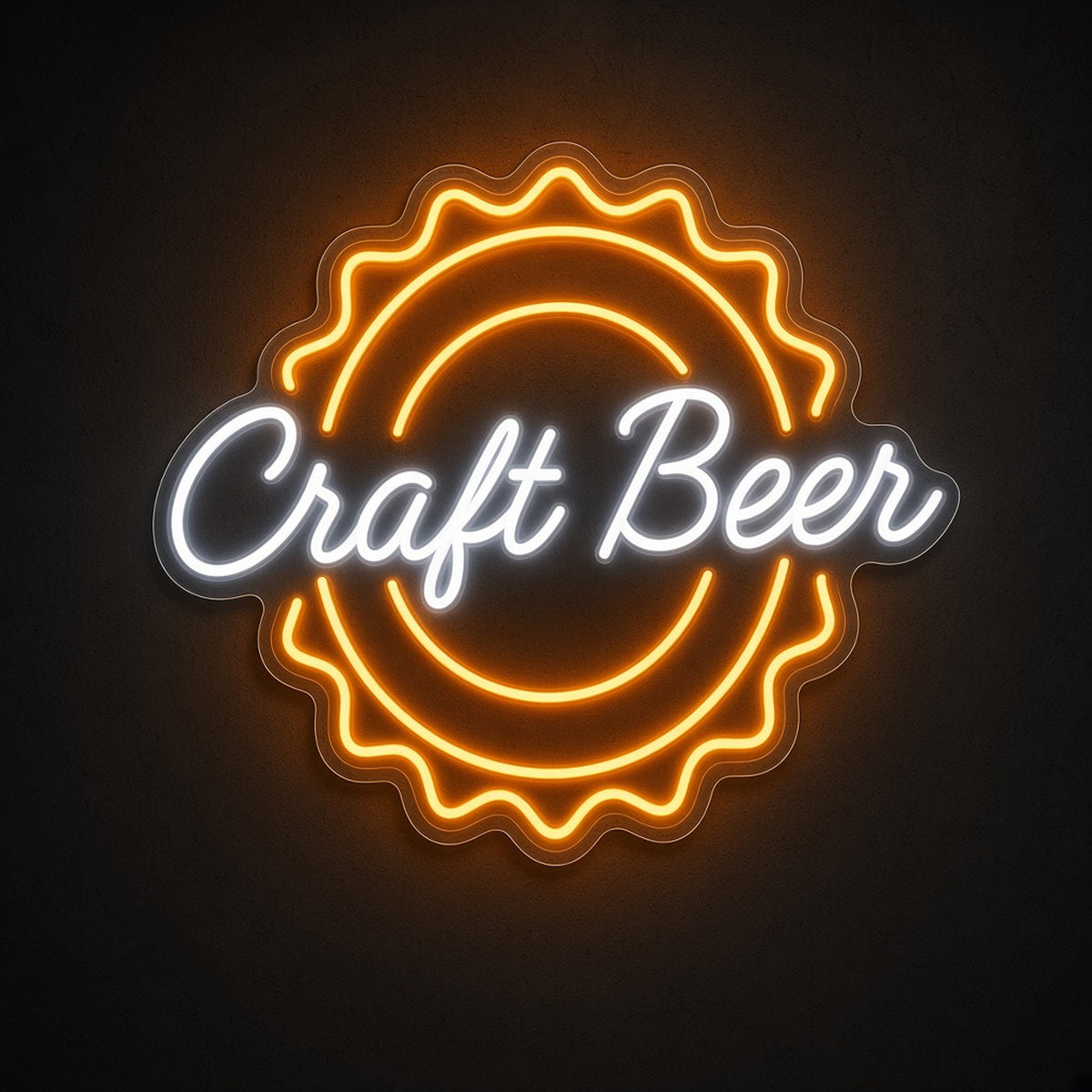 Craft Beer Bottle Cap with Remote Dimmer for Man Cave Bar LED Neon Sign - product hero