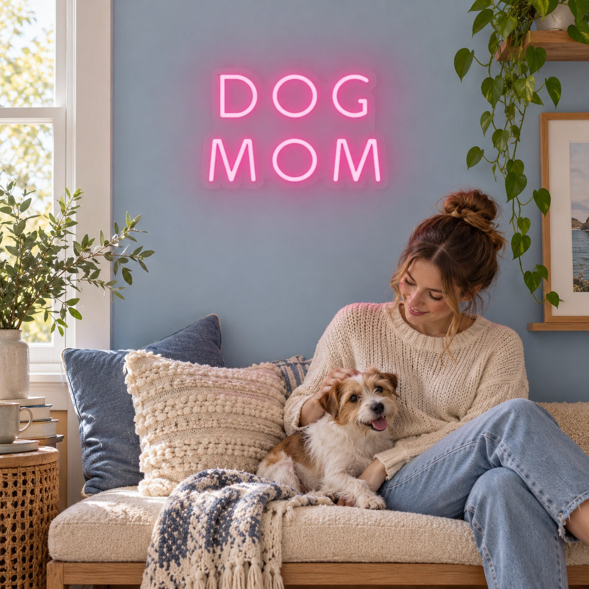 Dog Mom LED Neon Sign - lifestyle view