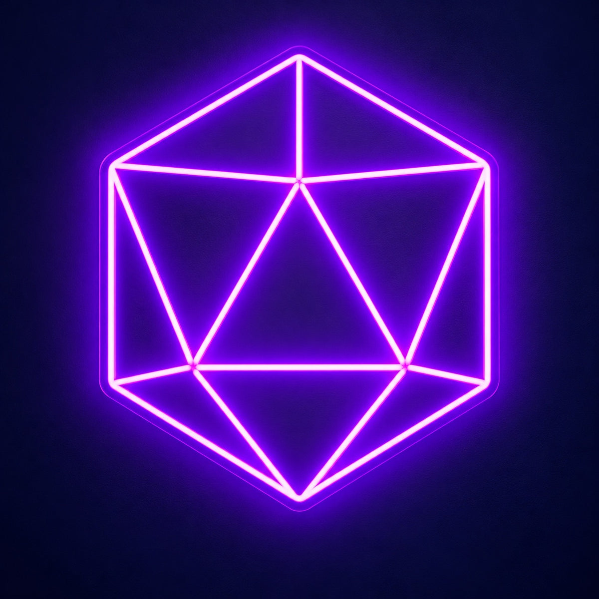 Geometric Icosahedron LED Neon Sign - product hero
