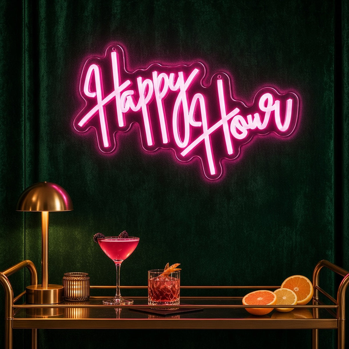 Happy Hour LED Neon Sign - advertising view