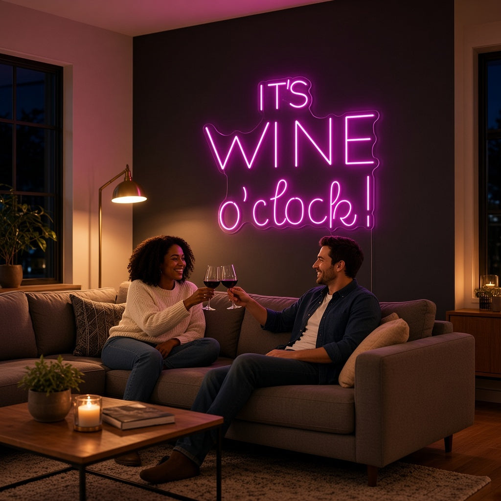 It's Wine O'Clock LED Neon Sign - lifestyle view