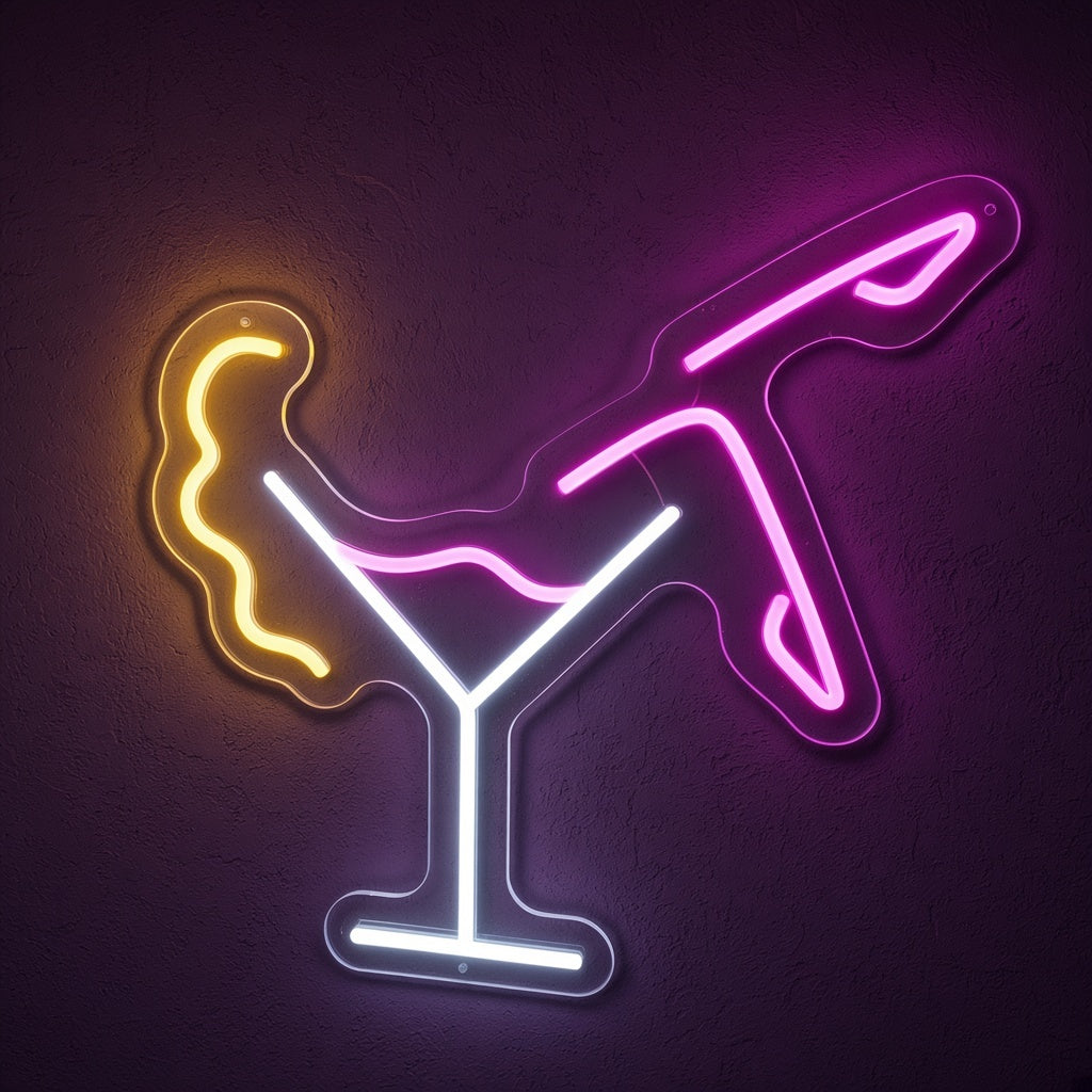 Lady In Martini Glass LED Neon Sign - product hero