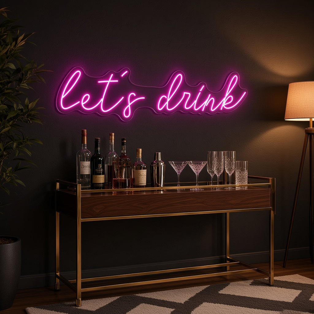 Let's Drink LED Neon Sign - advertising view