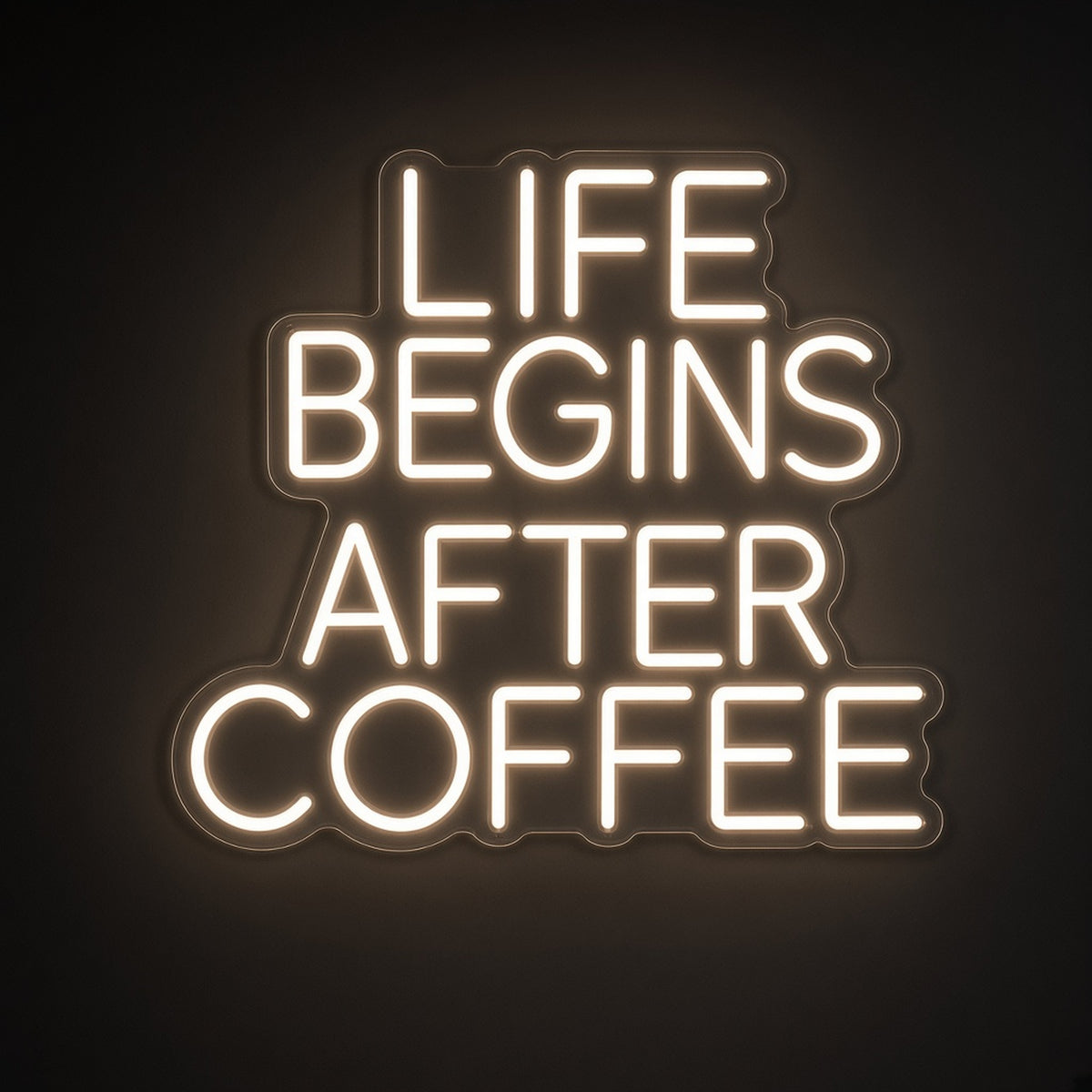 Life Begins After Coffee Kitchen Coffee Bar Decor LED Neon Sign - product hero