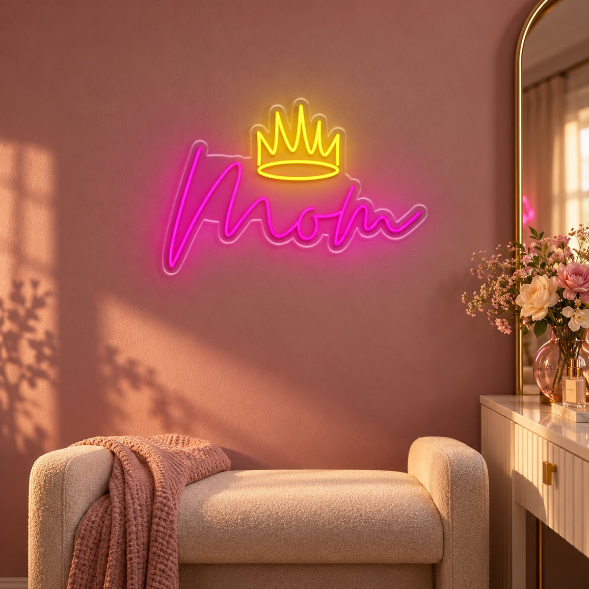 Mom Crown LED Neon Sign - advertising view
