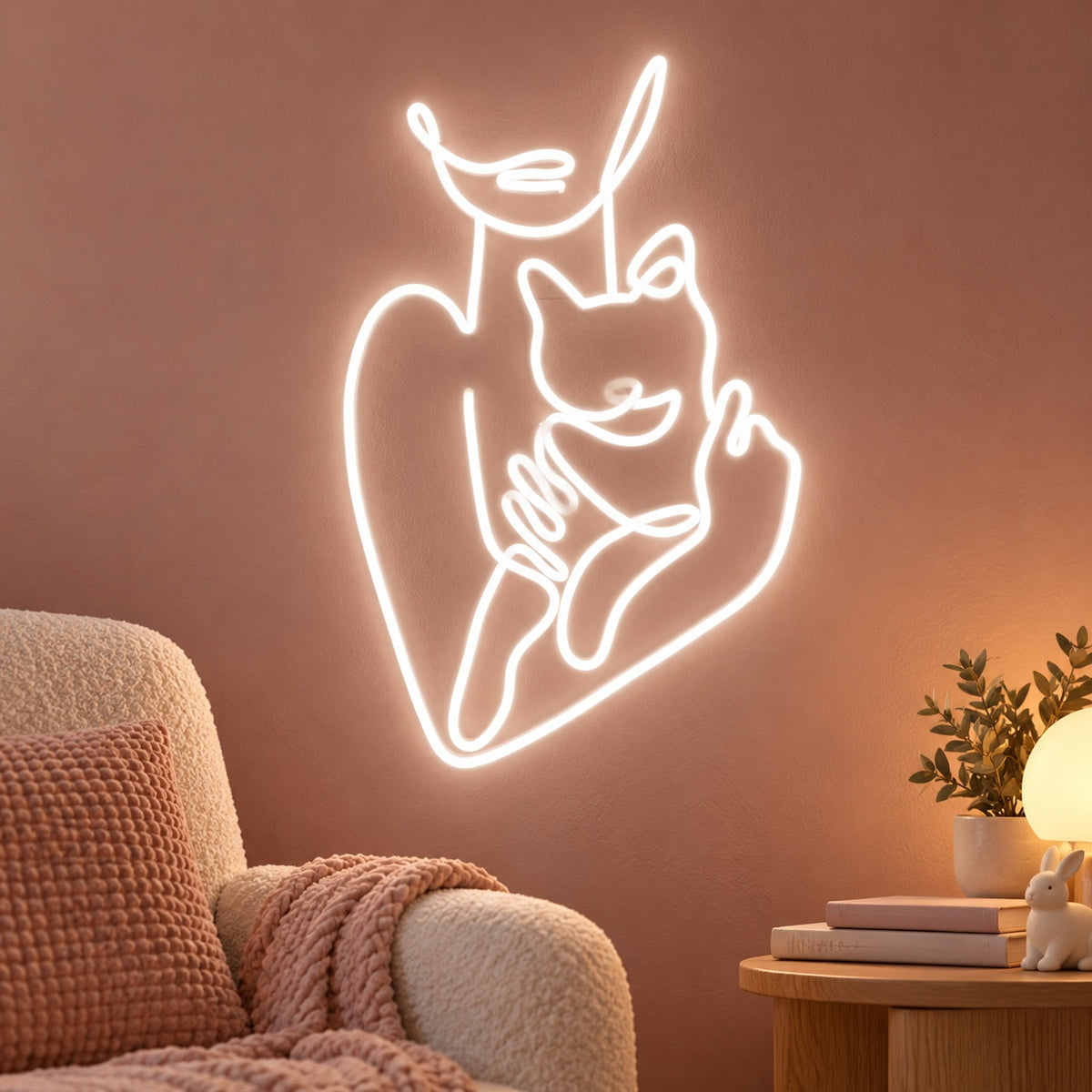 Mother And Child Embrace LED Neon Sign - advertising view