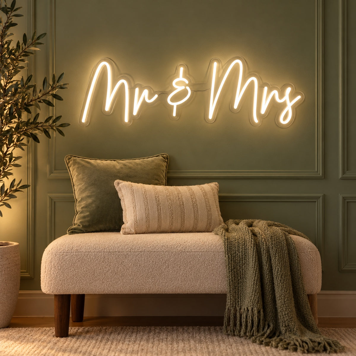 Mr & Mrs LED Neon Sign - advertising view
