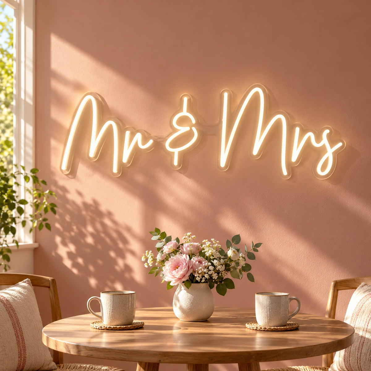 Mr & Mrs LED Neon Sign - lifestyle view