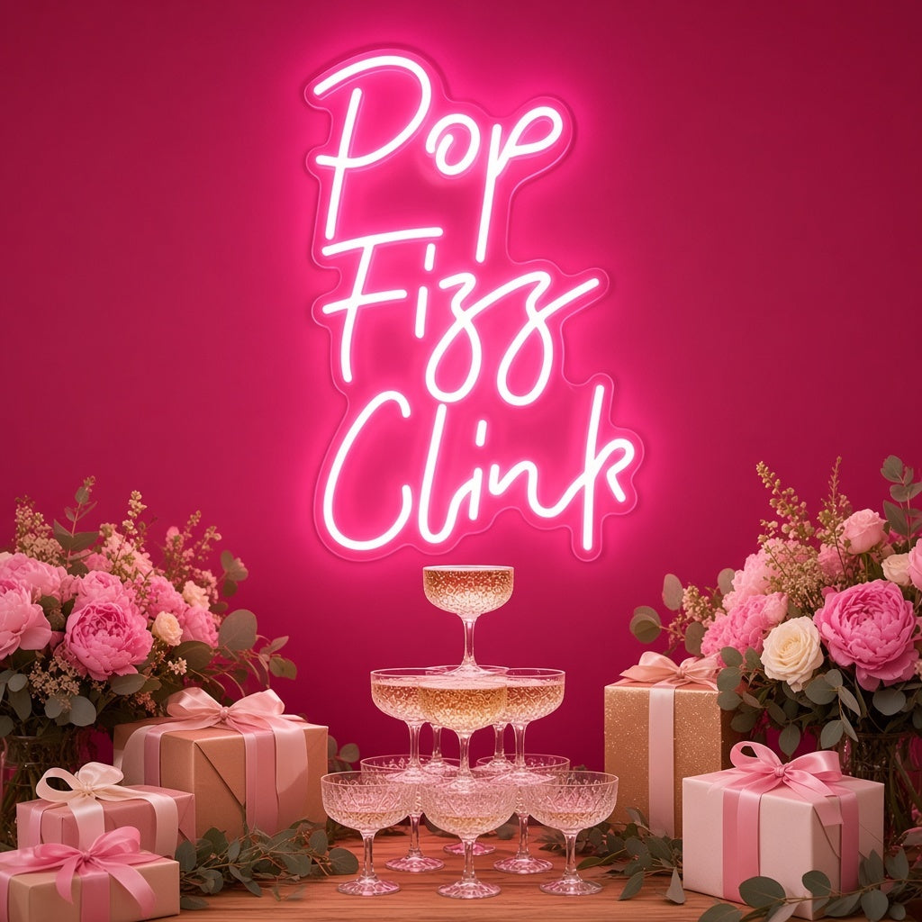 Pop Fizz Clink LED Neon Sign - advertising view