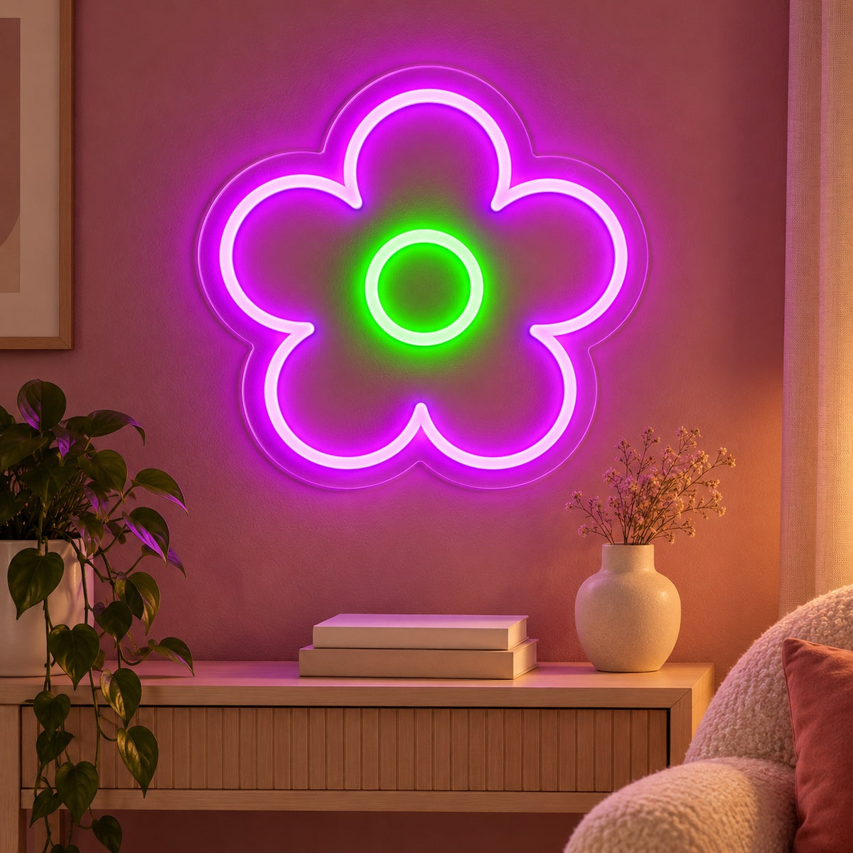 Flower LED Neon Sign - advertising view