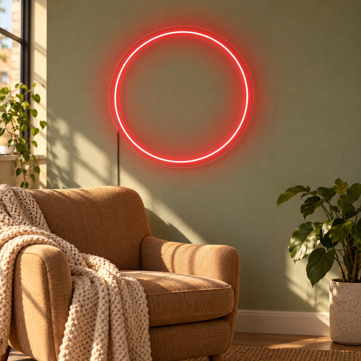 Circle LED Neon Sign - lifestyle view