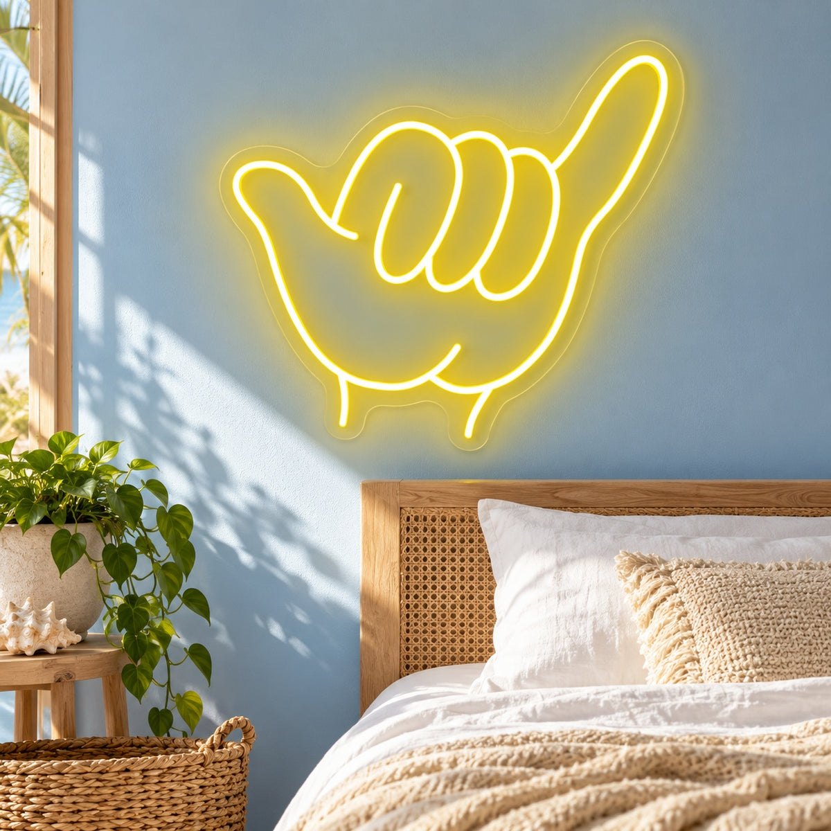 Shaka Hand LED Neon Sign - lifestyle view