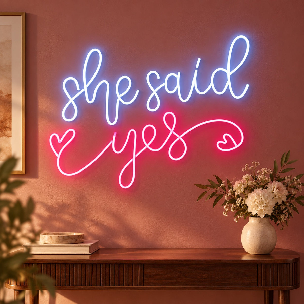 She Said Yes LED Neon Sign - advertising view