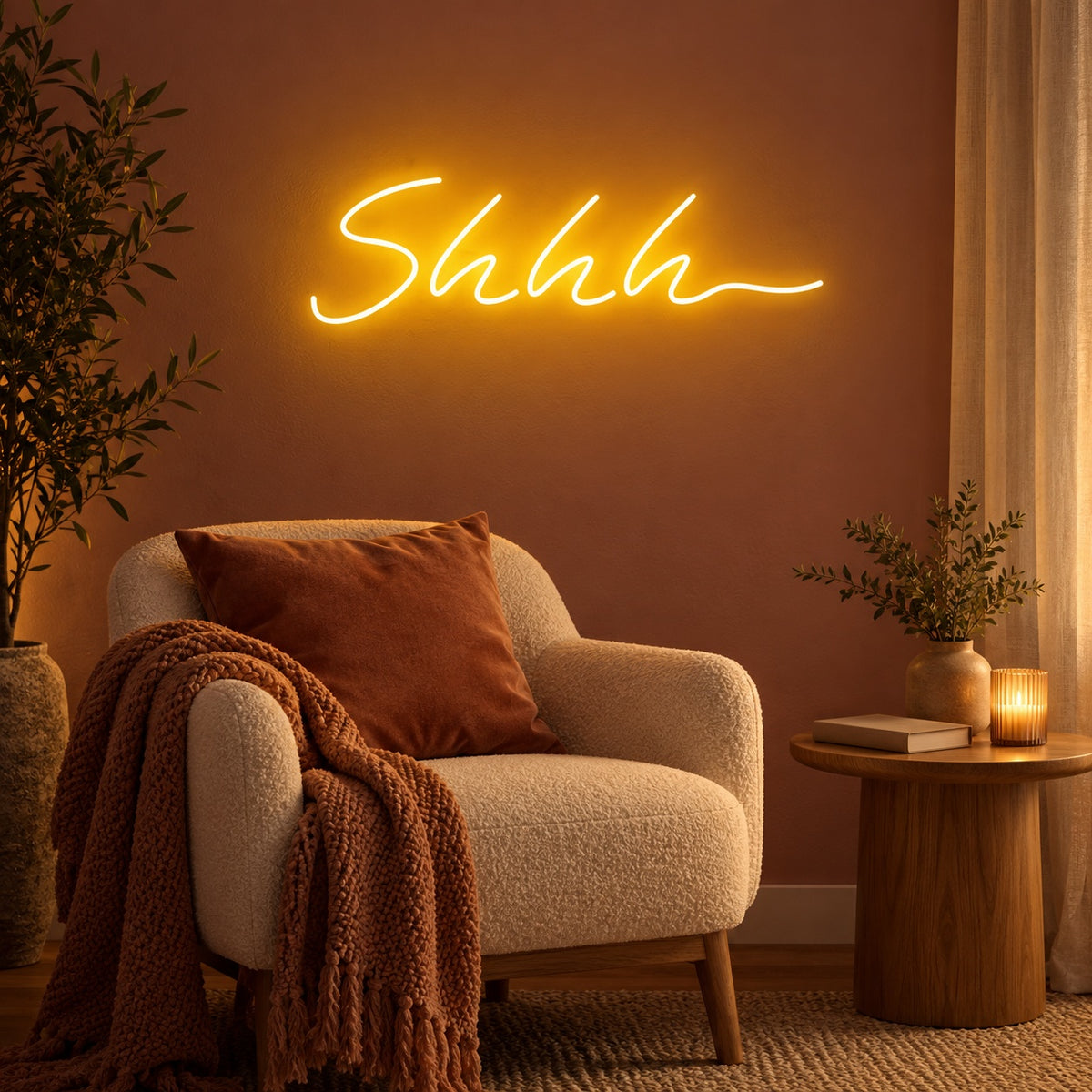 Shhh LED Neon Sign - advertising view