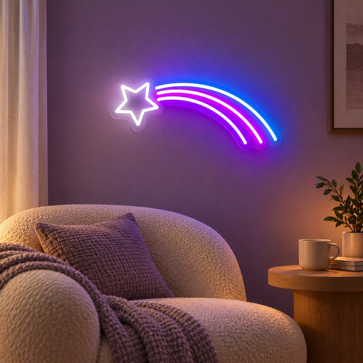 Shooting Star LED Neon Sign - advertising view