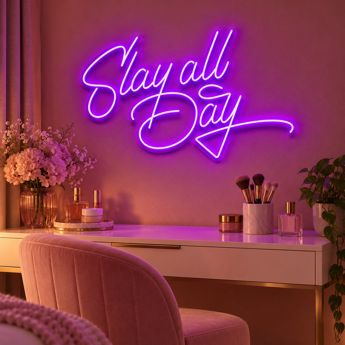 Slay All Day LED Neon Sign - advertising view