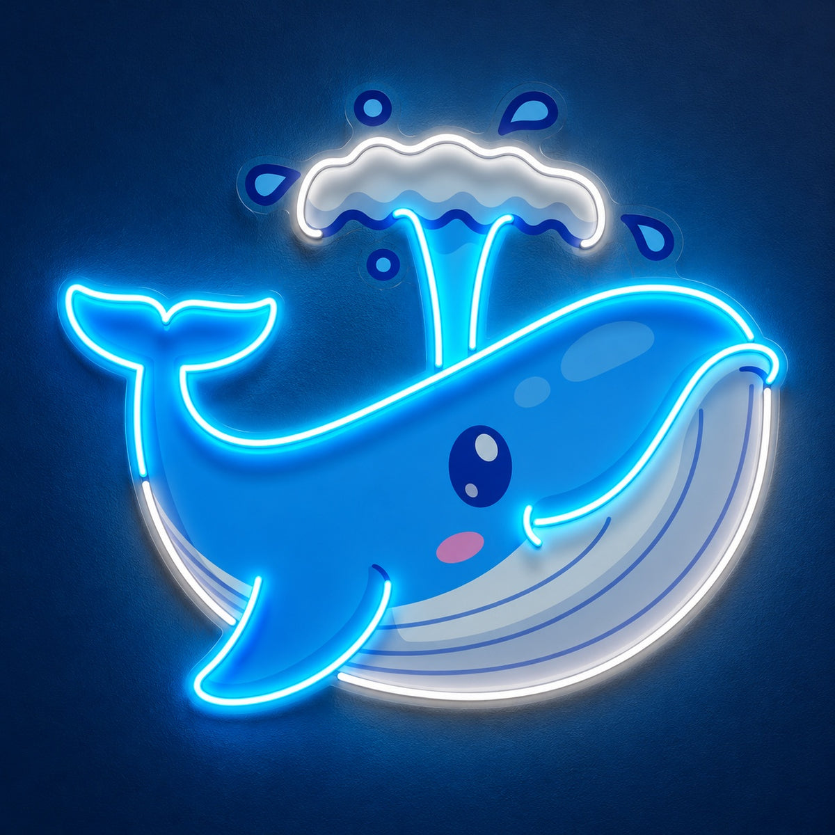 Smiling Whale Spout LED Neon Sign - product hero