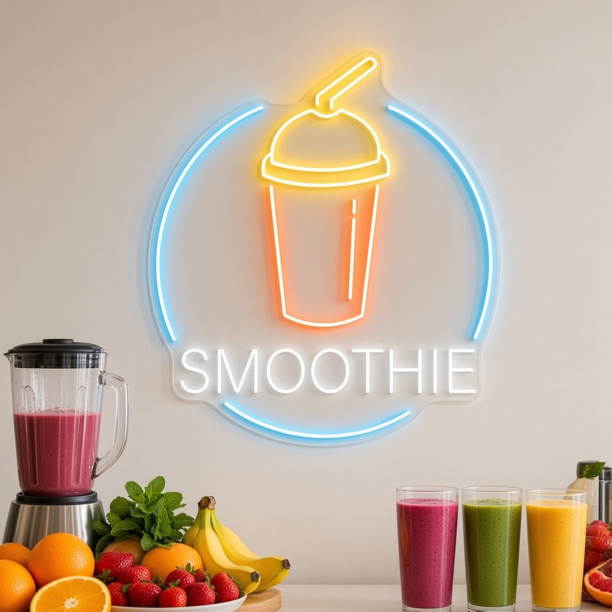 Smoothie LED Neon Sign - advertising view