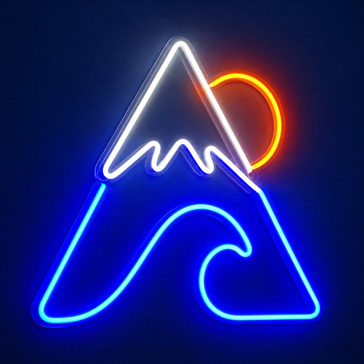 Snowy Mountain Wave Sun LED Neon Sign - product hero