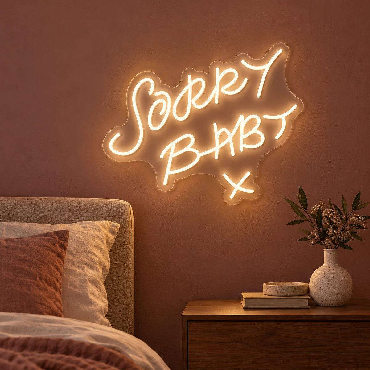 Sorry Baby LED Neon Sign - advertising view