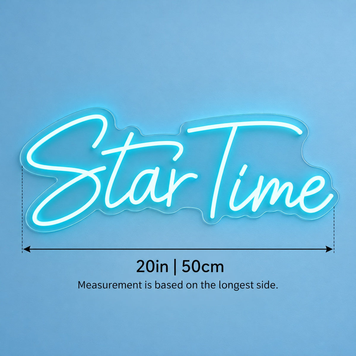 StarTime LED Neon Sign - size guide