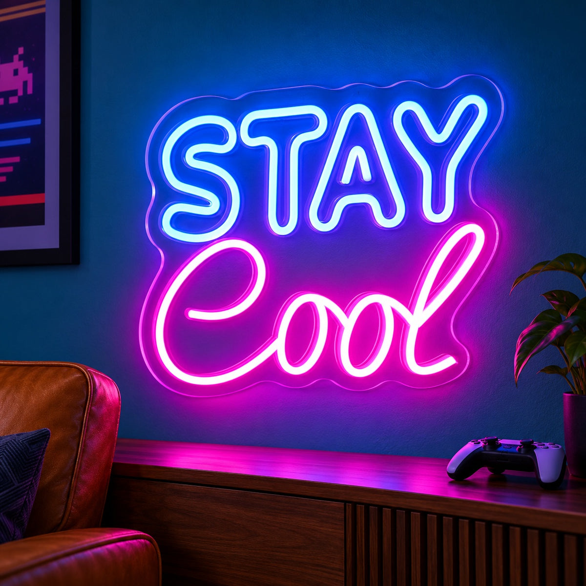 Stay Cool LED Neon Sign - advertising view