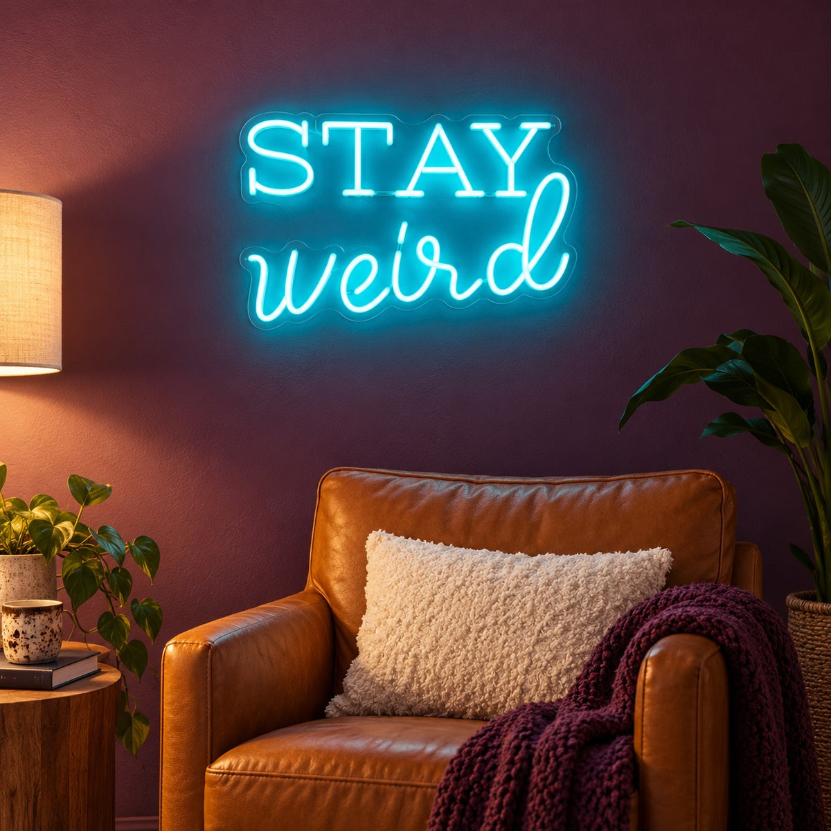 Stay Weird LED Neon Sign - advertising view