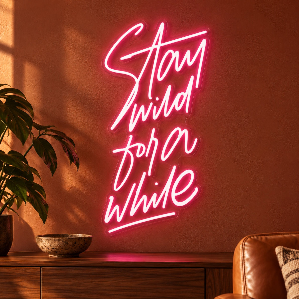 Stay Wild For A While LED Neon Sign - advertising view