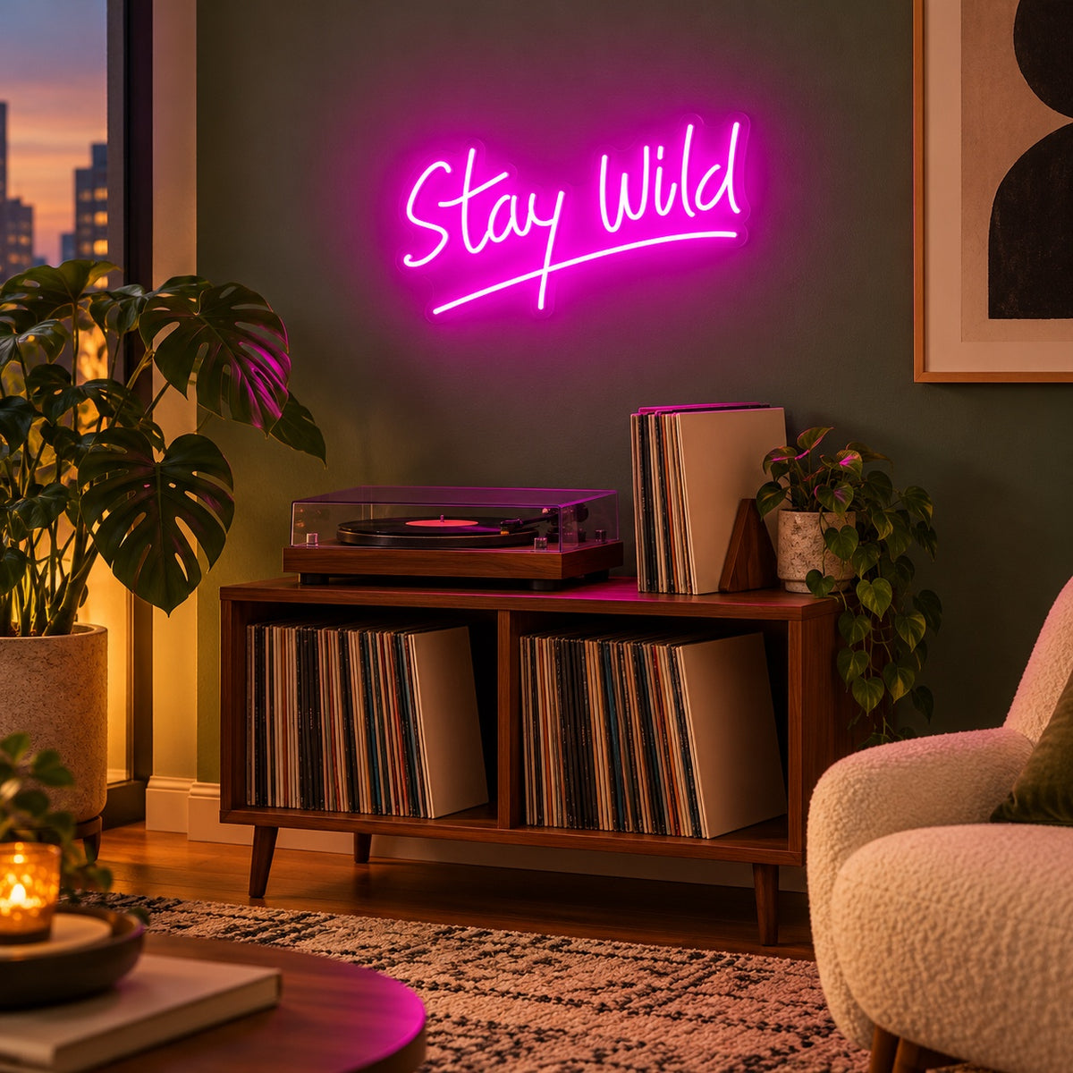 Stay Wild LED Neon Sign - advertising view