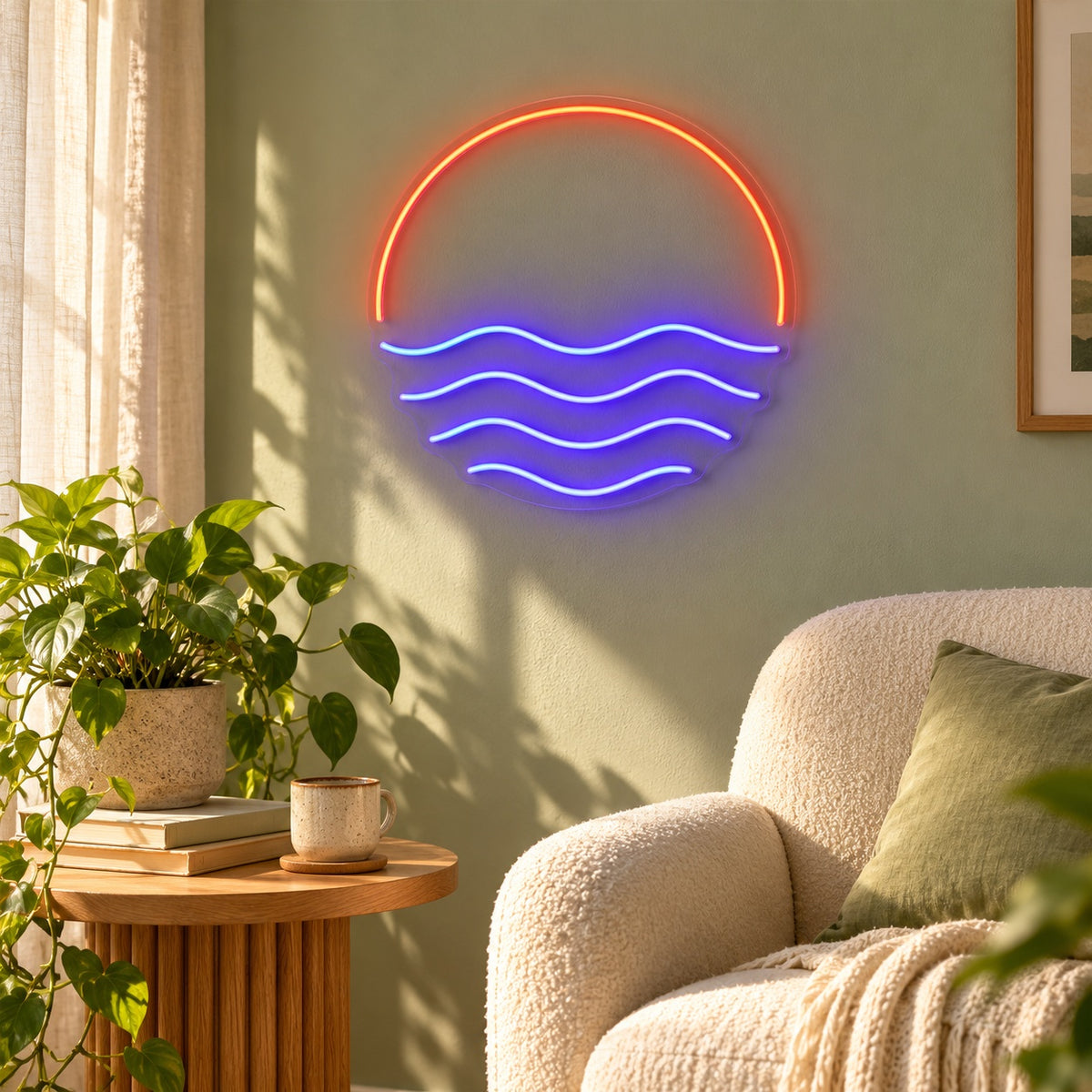 Sunset Ocean Waves LED Neon Sign - lifestyle view