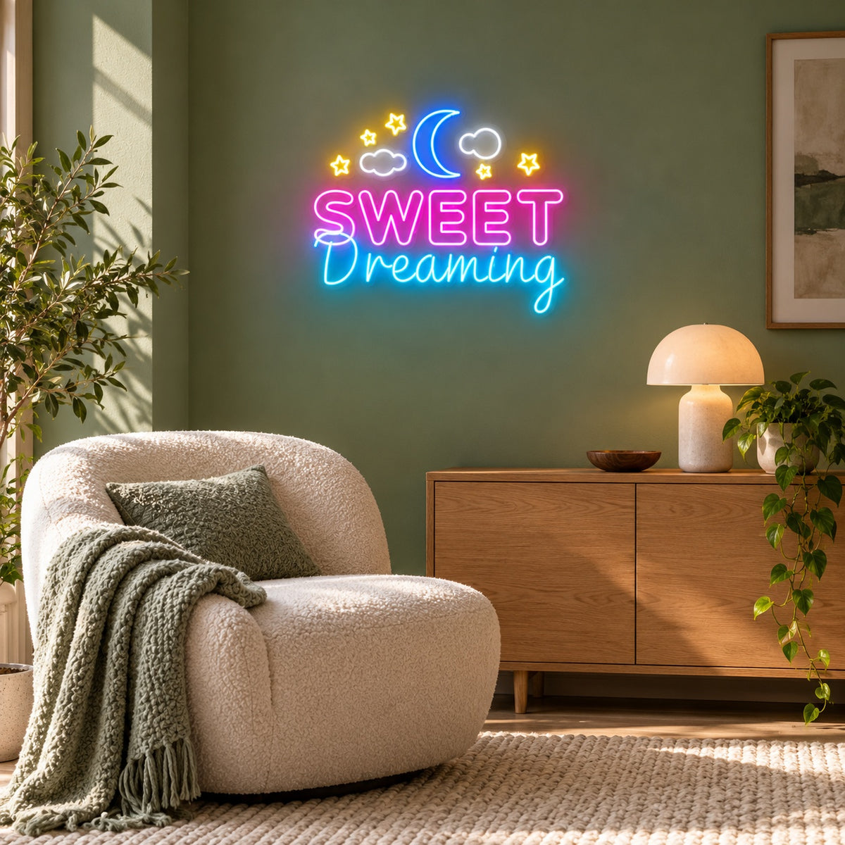 Sweet Dreaming LED Neon Sign - lifestyle view