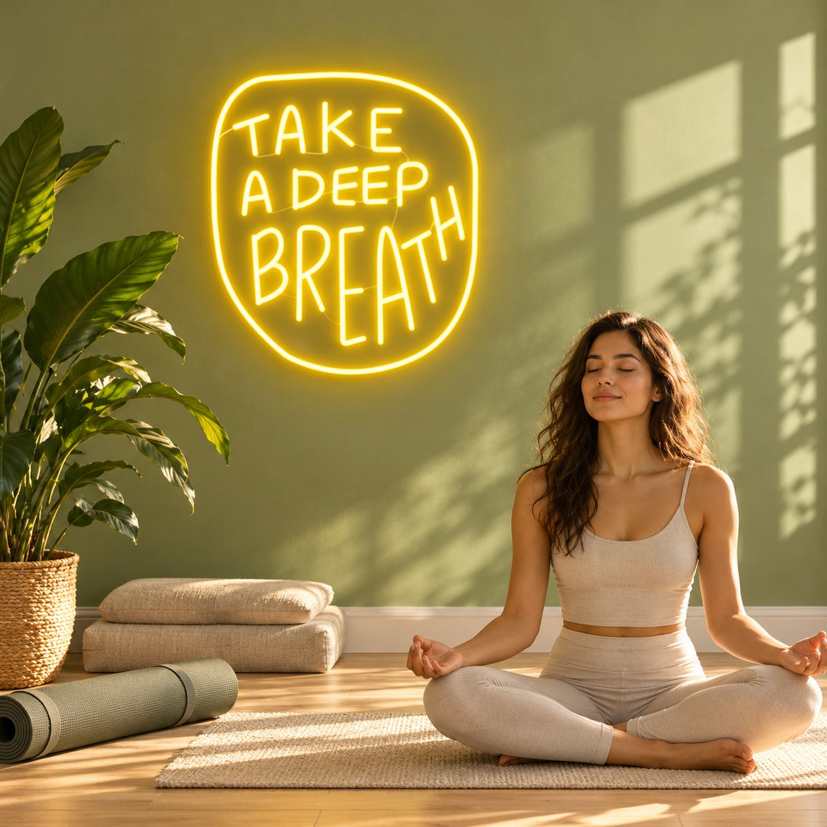 Take A Deep Breath LED Neon Sign - lifestyle view