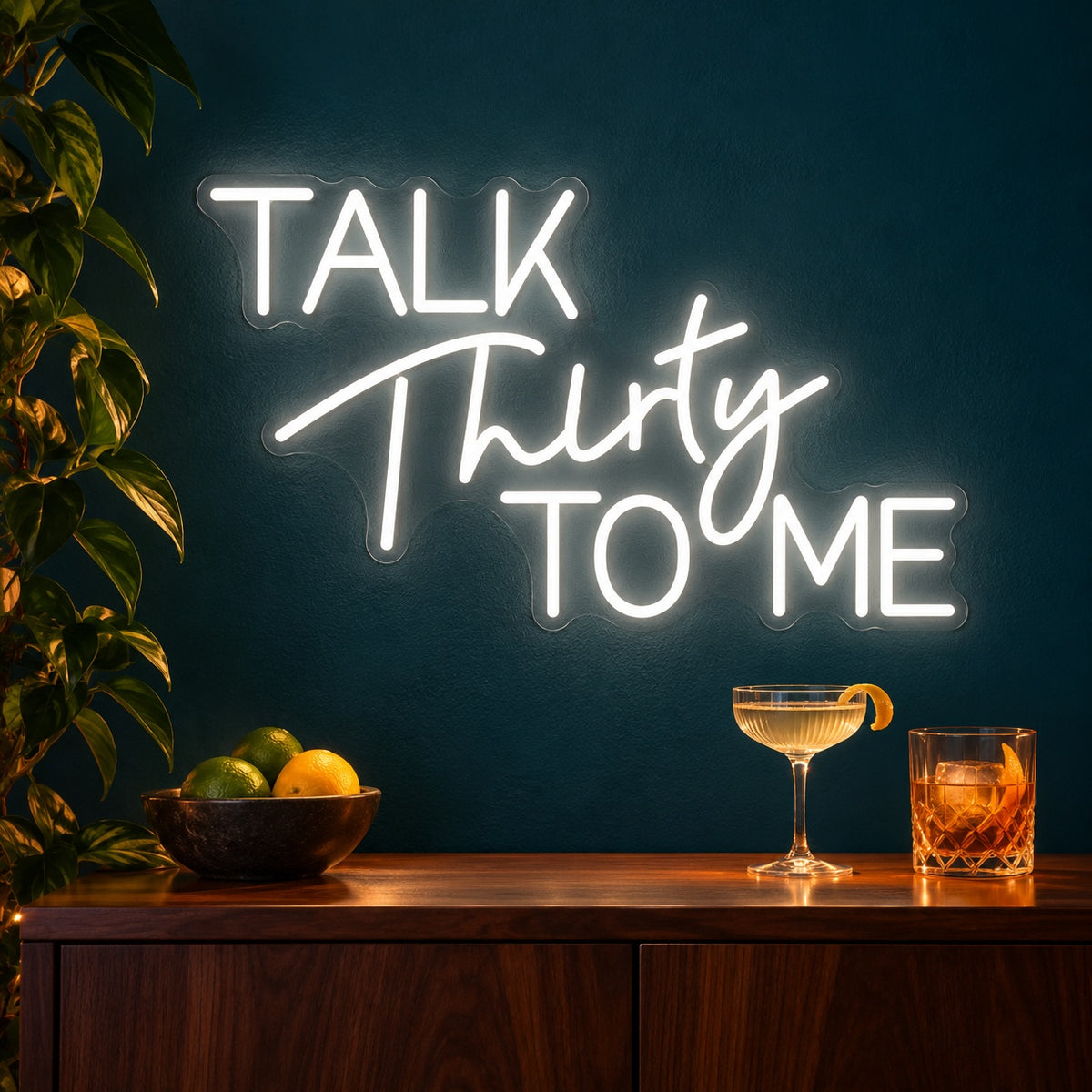 Talk Thirty To Me LED Neon Sign - advertising view