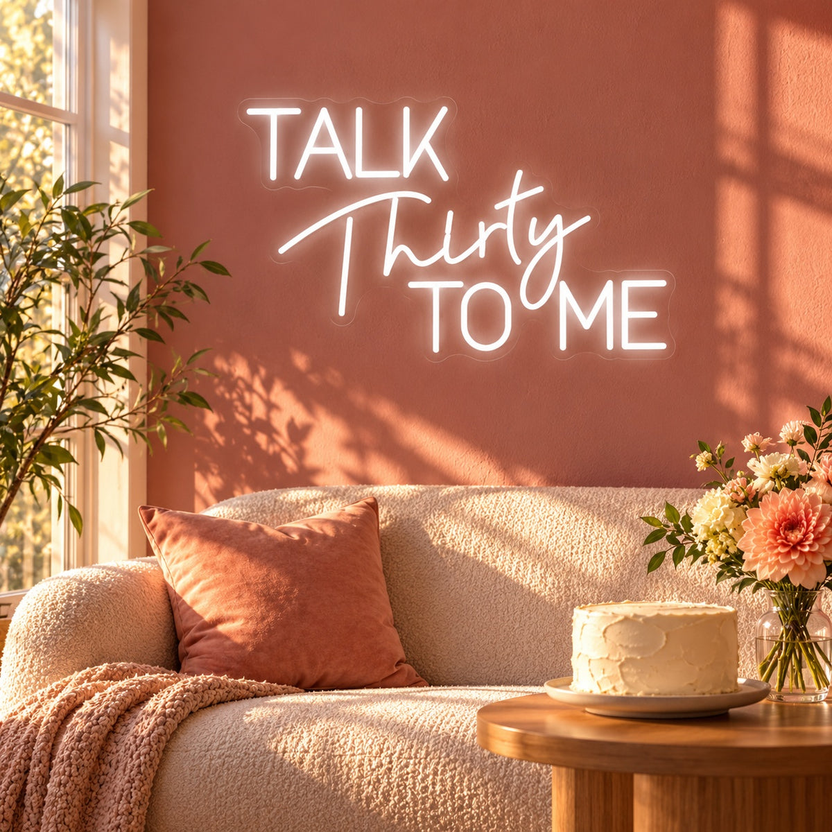 Talk Thirty To Me LED Neon Sign - lifestyle view